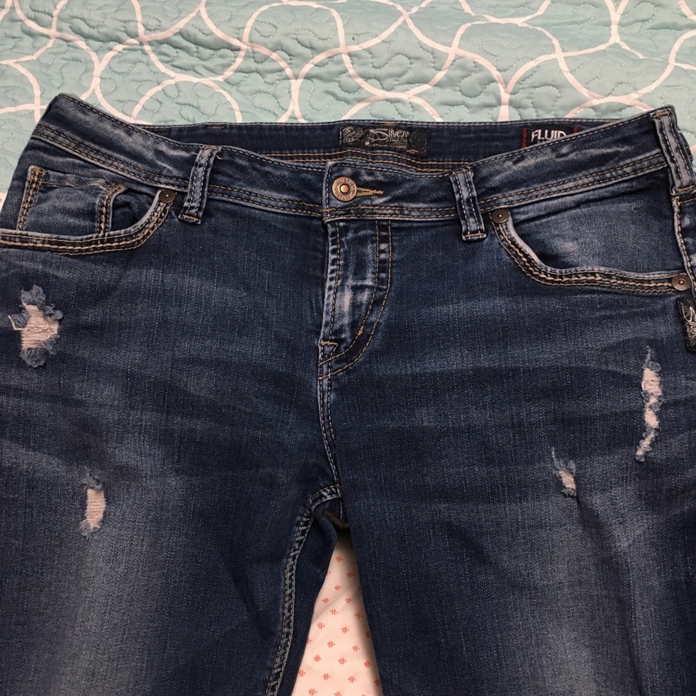 Silver “Boyfriend” jeans 29L stretch denim